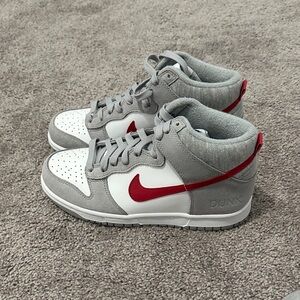 Nike Kids' White, Gray, and Red Sneakers